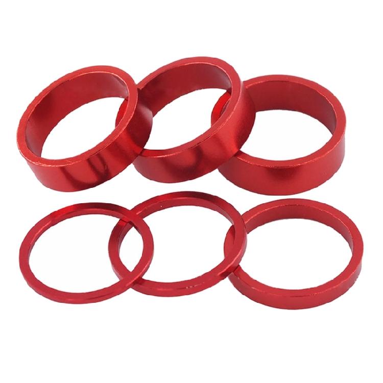 6Pcs Aluminum Alloy Bike Headsets Spacers Replacement Bicycles Front Stem Fork