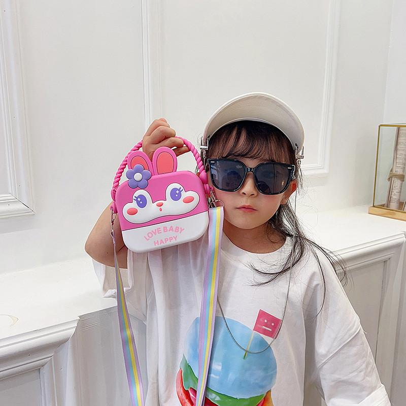 Cute Colorful Silicone Children's Backpack Featuring 3d Rabbit Face And Trendy Style