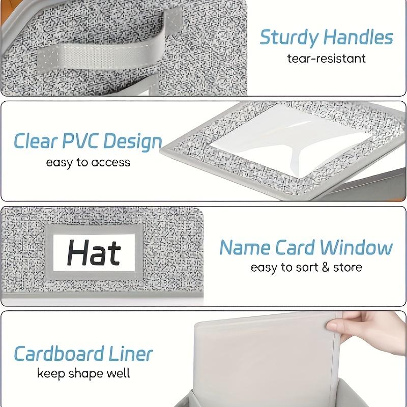 Stackable Baseball Cap Storage Box, Transparent Window, Sturdy Cardboard Hat Box for Underwear, Socks, Toys, Suitable for Men