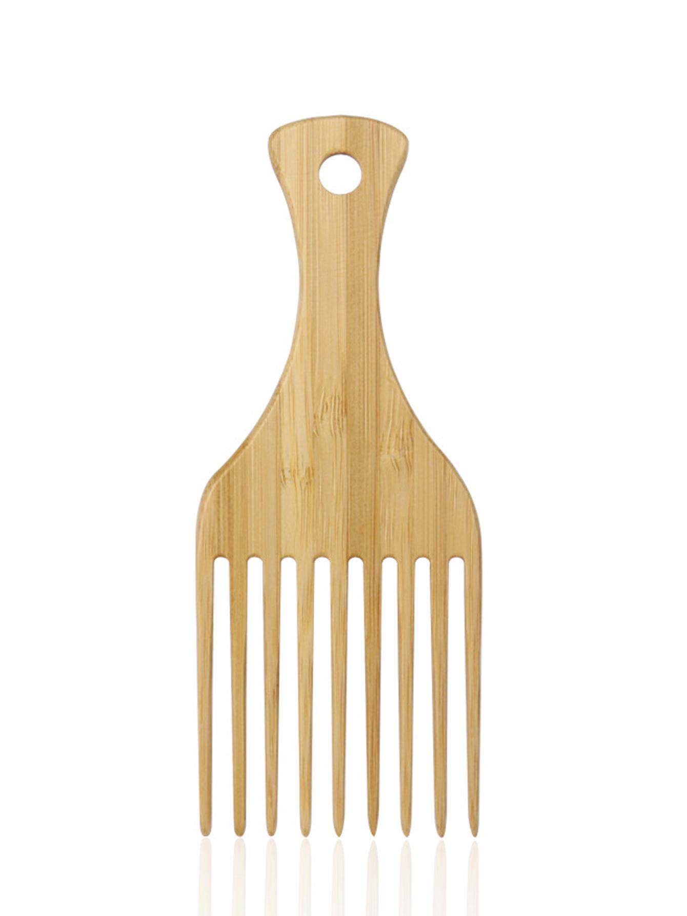 

1 pcs natural bamboo and wood African style fork comb,wide toothed hair comb,anti static hairstyle tool,plug in curly hair comb