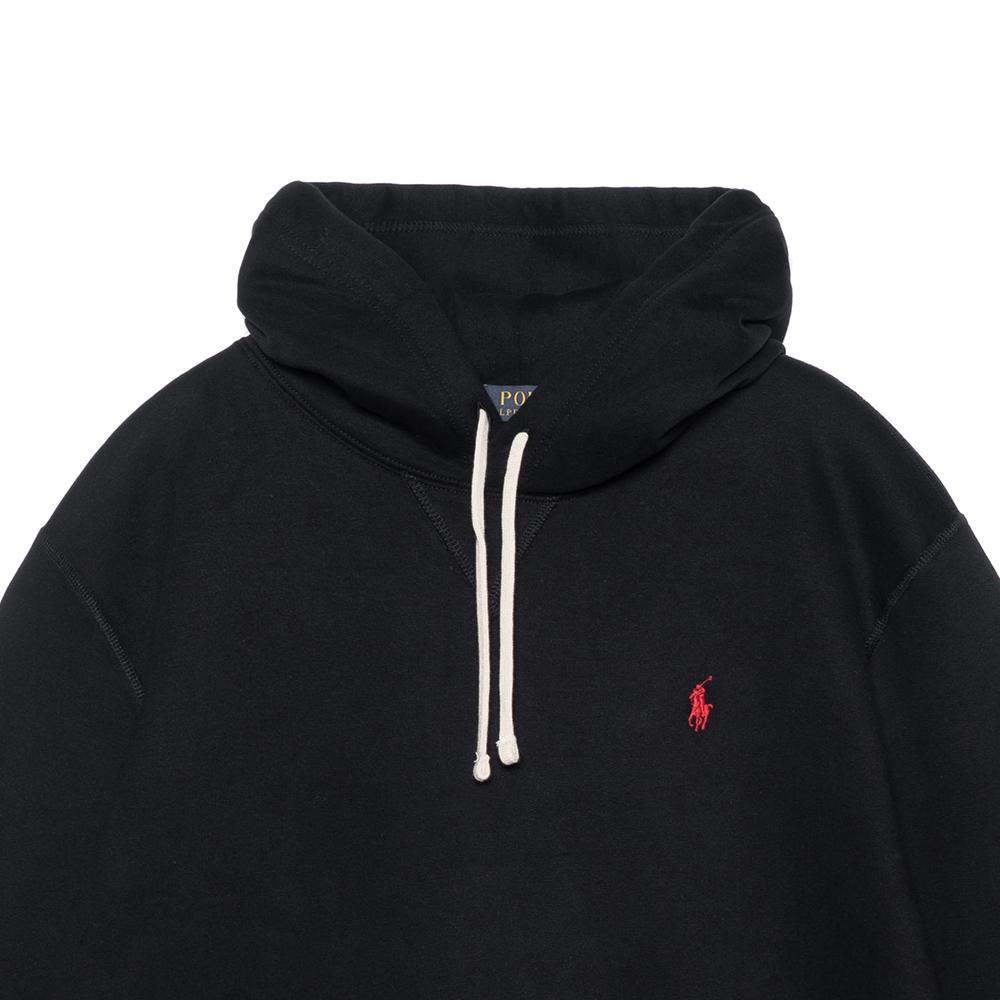 Polo Ralph Lauren Logo Embroidered Solid Color Pullover Hoodie Men Hoodies Black 710766778-008