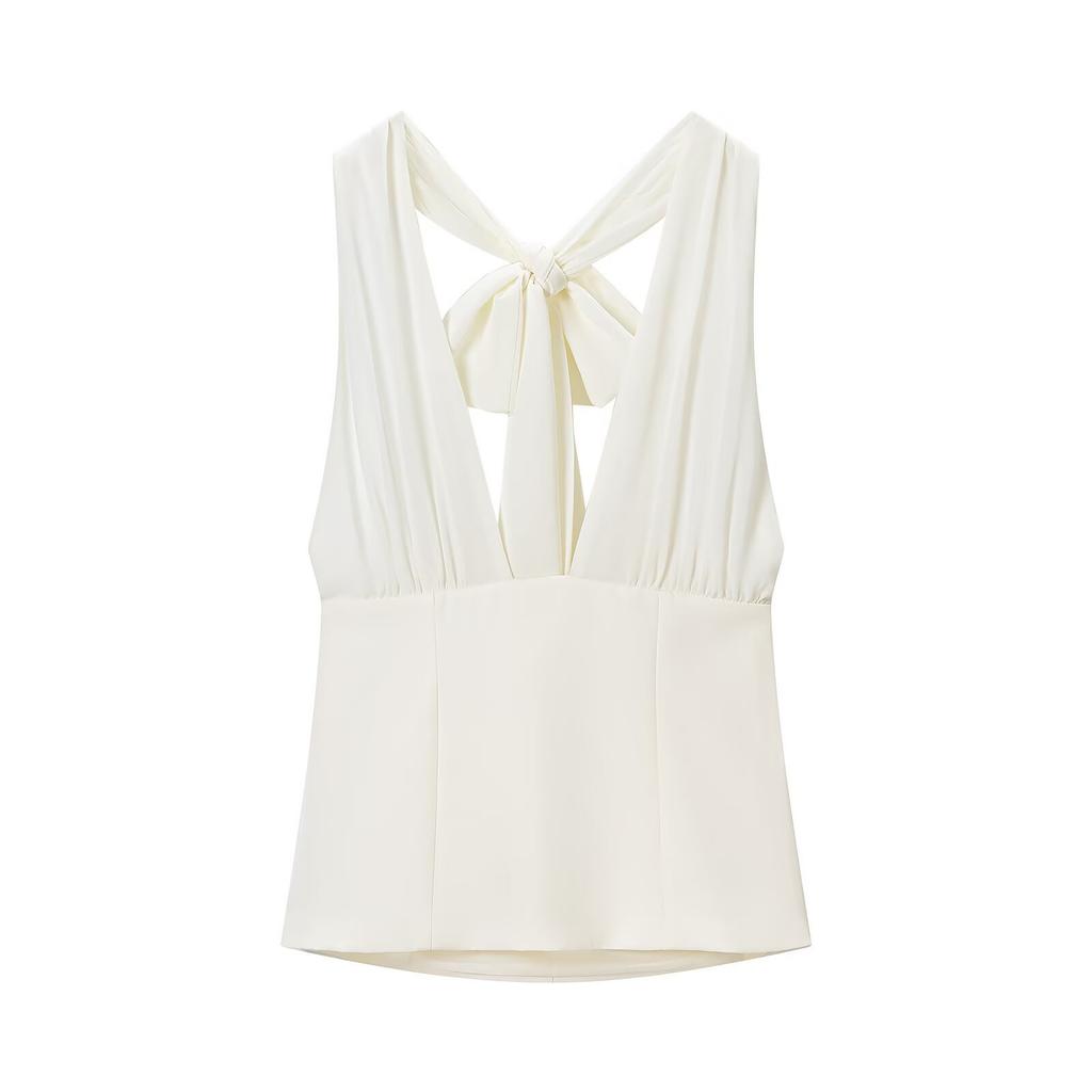European and American style, new women's clothing, versatile Juan net splicing neck collar top 4661-071