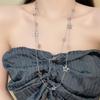 Y2K Metallic Star Necklace for Men Women Hollow Double Layer Stackable Design Sweater Necklace Punk Fashion Party Jewelry Gifts