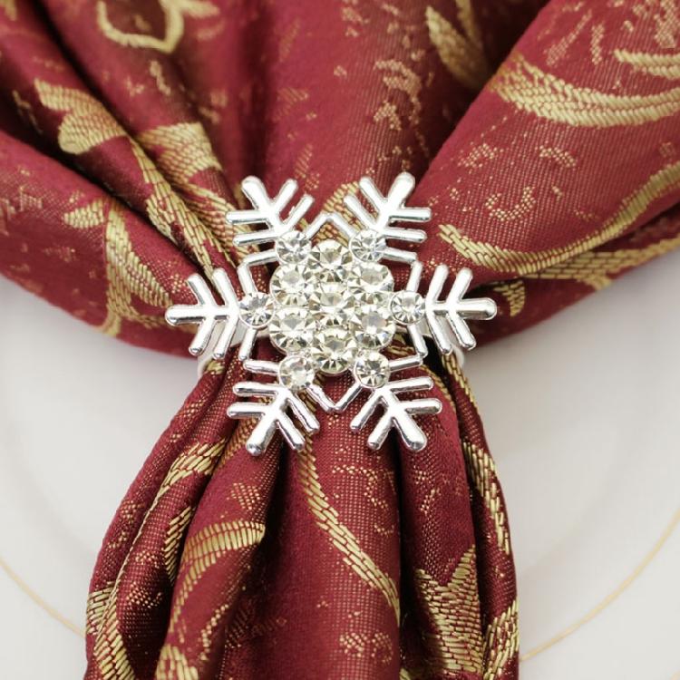 Kitchen Restaurant Table Decoration Snowflake Napkin Buckle Napkin Rings