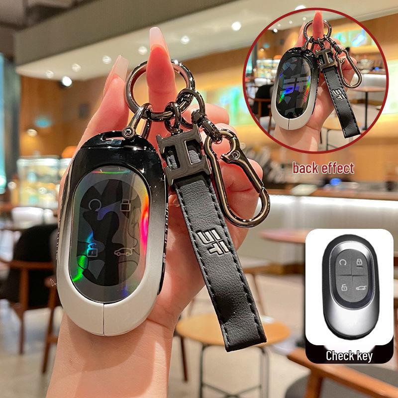 Chery Jetour Shanhai L9/L7 Hybrid 2025 Key Cover: Colorful Black & White Protective Shell with Buckle