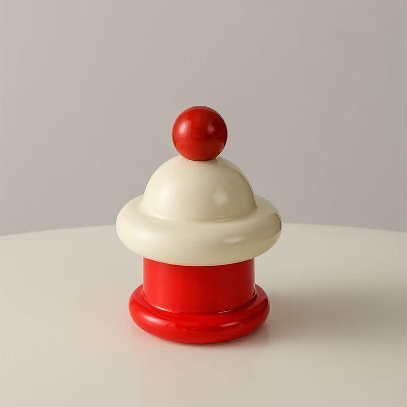 Cream Style Ceramic Toothpick Jar Cartoon Color Contrast Toothtip Holder Household Storage Good Cotton Swab Jar with Hand Gift