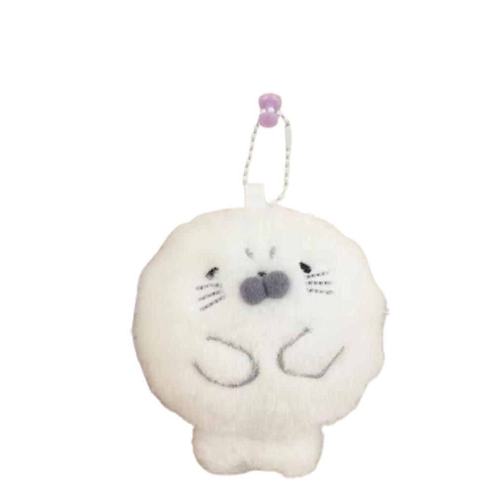 Metal Ring Seal Plush Keychain Bag Charms Seal Plush Key Ring Seal Doll Pendant  Women Girls