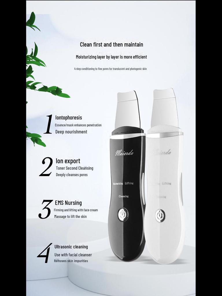 Ultrasonic Blackhead Scraper - Face Cleanser and Acne Remover with Vibration for Pore Cleaning and Smooth Skin