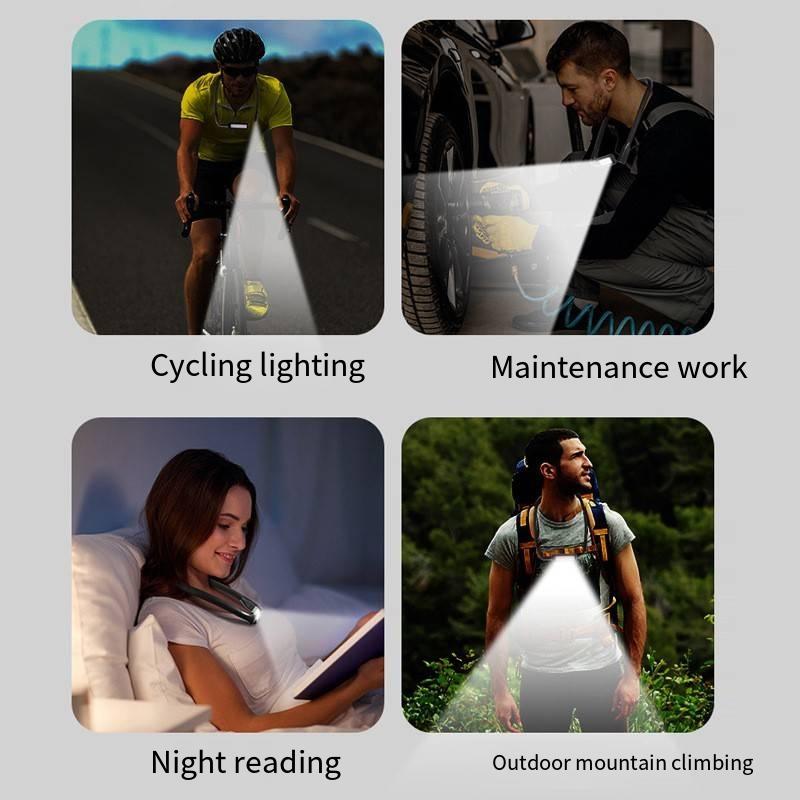 Portable Dimmable Book Lamp USB Rechargeable Neck Light Flexible LED Reading for Knit Bed Travel Camping Work
