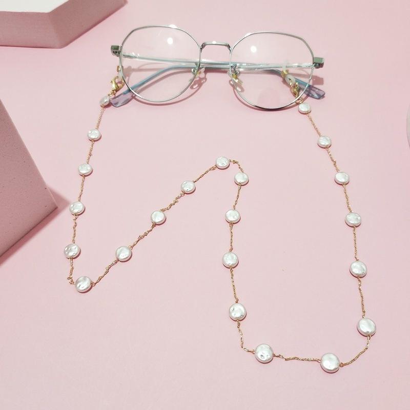 Simple Pearl Mask Chain Multi-use Earphone Anti-lost Lanyard Necklace Color Love Glasses Chain