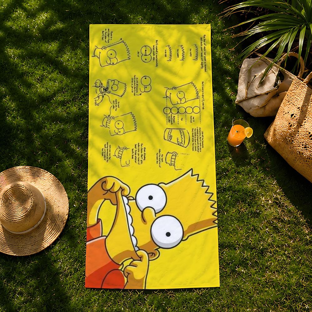 Cartoon T-The S-Simpsons Towel beach towel, quick drying absorbent bath towel for Swim,Gym,Camping,Outdoor