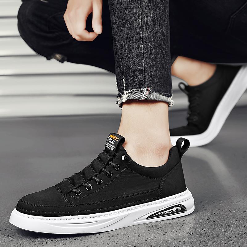 FashionLace-Up Leather Fashion Men Driving Shoes 2024 New Arrival Breathable Mens Sneakers All-match Non-Slip Men's Vulcanize Shoes