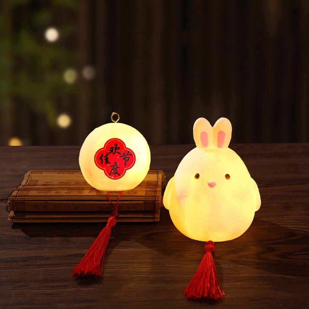 Cartoon Chinese Rabbit Lantern Blessing Antique Lantern Portable Handheld Lamp  Kindergarten