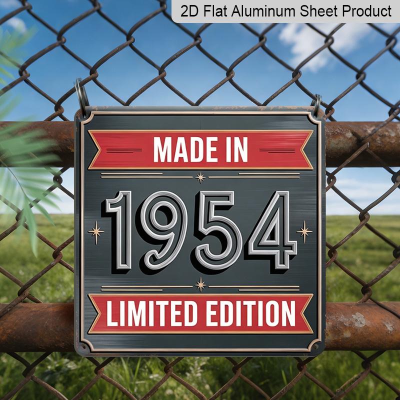 

2D Flat, 1pc, Retro Metal Aluminum Sign, Decorative Sign, Made in 1954 Limited Edition Sign, Garage Wall Art, Bar Decoration, for Man Cave Display 20*20cm