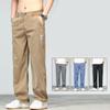 Jeansi de vară ultra-subțiri din lyocell moale pentru bărbați, pantaloni denim drepți largi, design casual