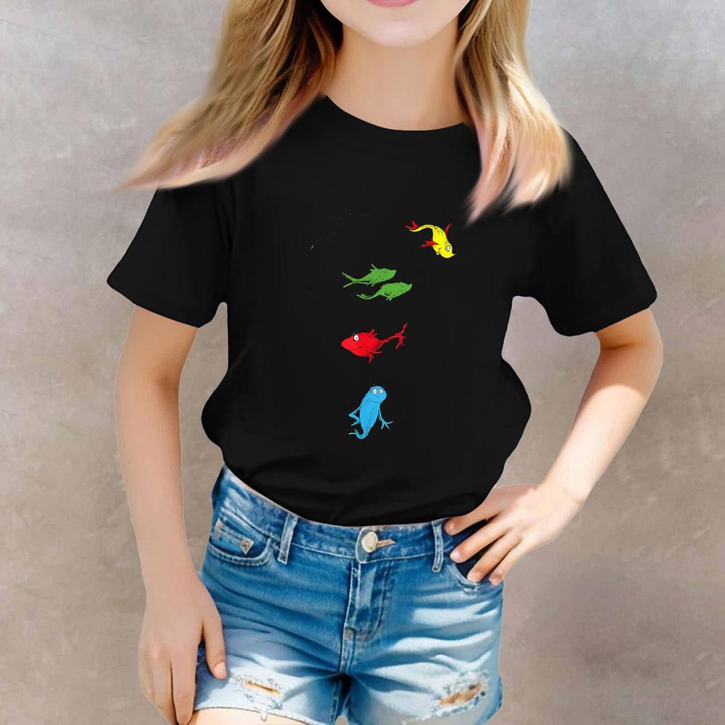 Toddler Boy And Girl T-Shirts Kids Top Girls Printed Short Sleeved T-shirt