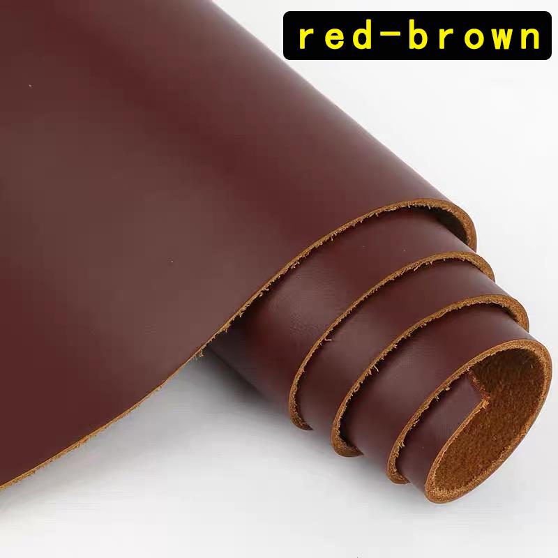 Red brown oil wax leather top layer leather fabric cowhide handmade DIY leather goods genuine leather 2mm imported oil leather t 10x20cm