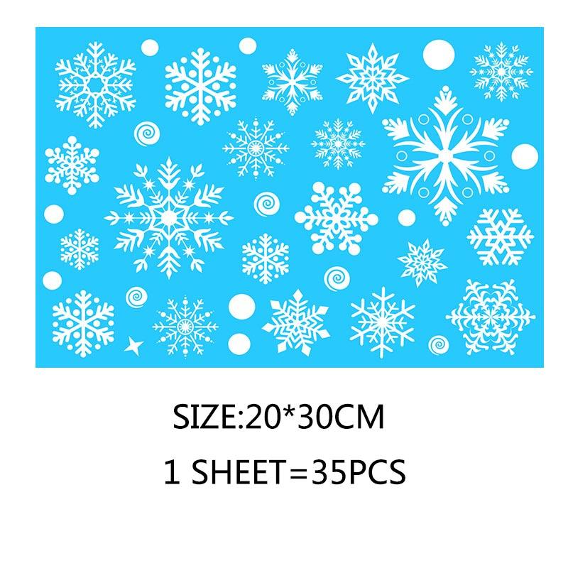 Beautify Static Sticker Home Windows PVC Large Snow Flake Wall Sticker Christmas New Year Party Elk Glass Dress Up Santa