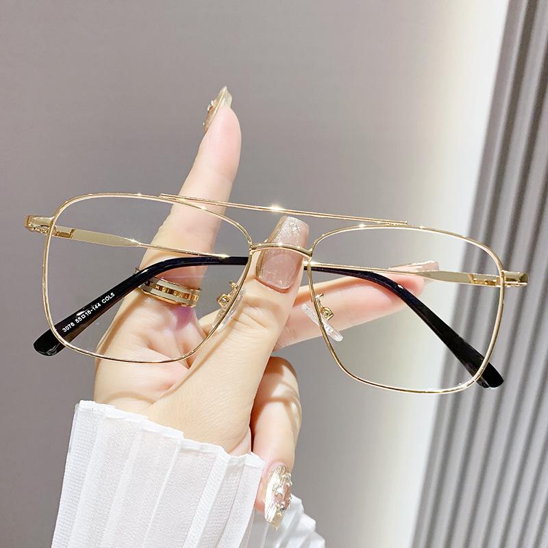 Blue Light Blocking Glasses Women Men Double Girder Metal Eyewear Outdoor Driving Female Male Clear Anti Radiation Filter Glasse