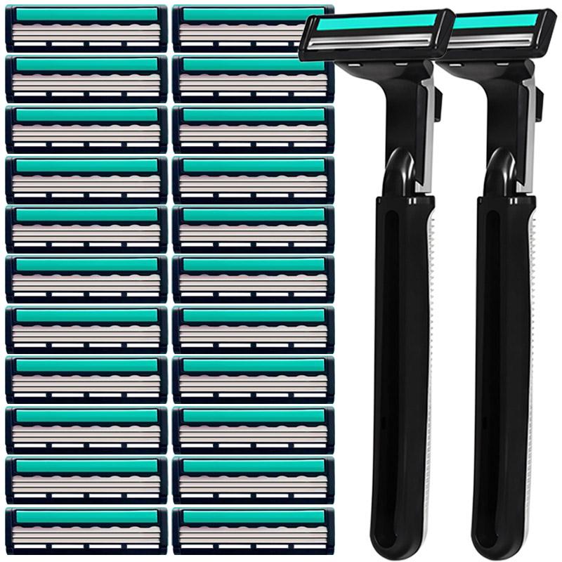 Men's Portable Three-Layer Stainless Steel Razor with German Precision