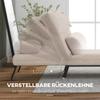 Klappstuhl mit Bettfunktion, Faltbarer Liegestuhl in Leinenoptik, Verstellbare Rückenlehne, 75 x 70 x 75 cm, Beige