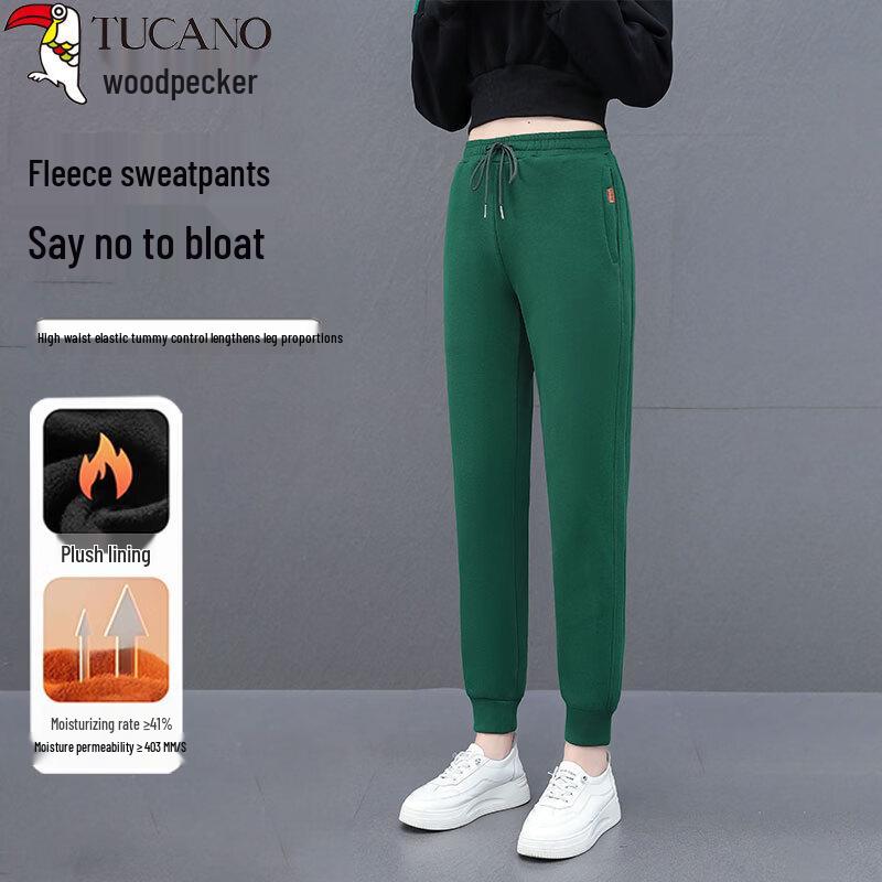 

Woodpecker Women s Fleece Lined High-Waist Jogger Sweatpants L