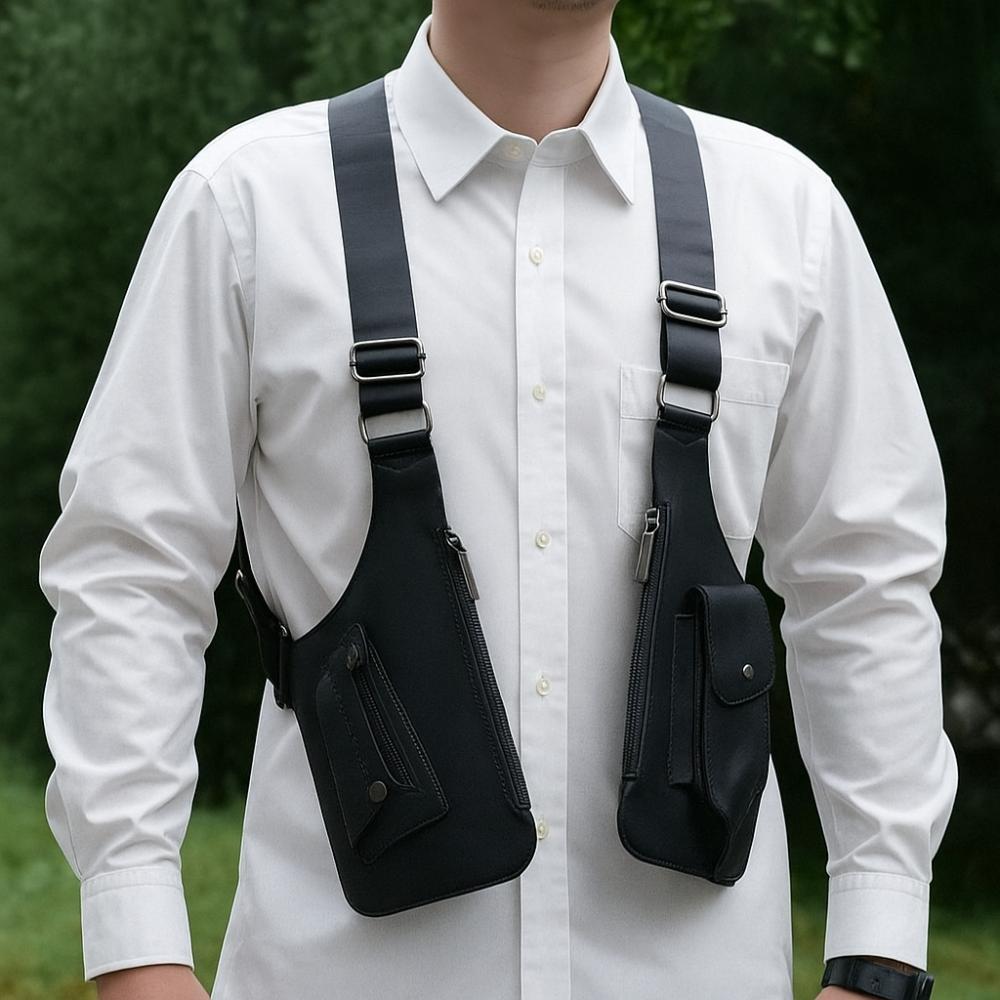 Vintage Mobile Phone Chest Bags Oxford Cloth Double Shoulder Pouch  Outdoor