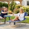5 Position Adjustable Sun Lounger With Reading Hole And Side Pocket Grey