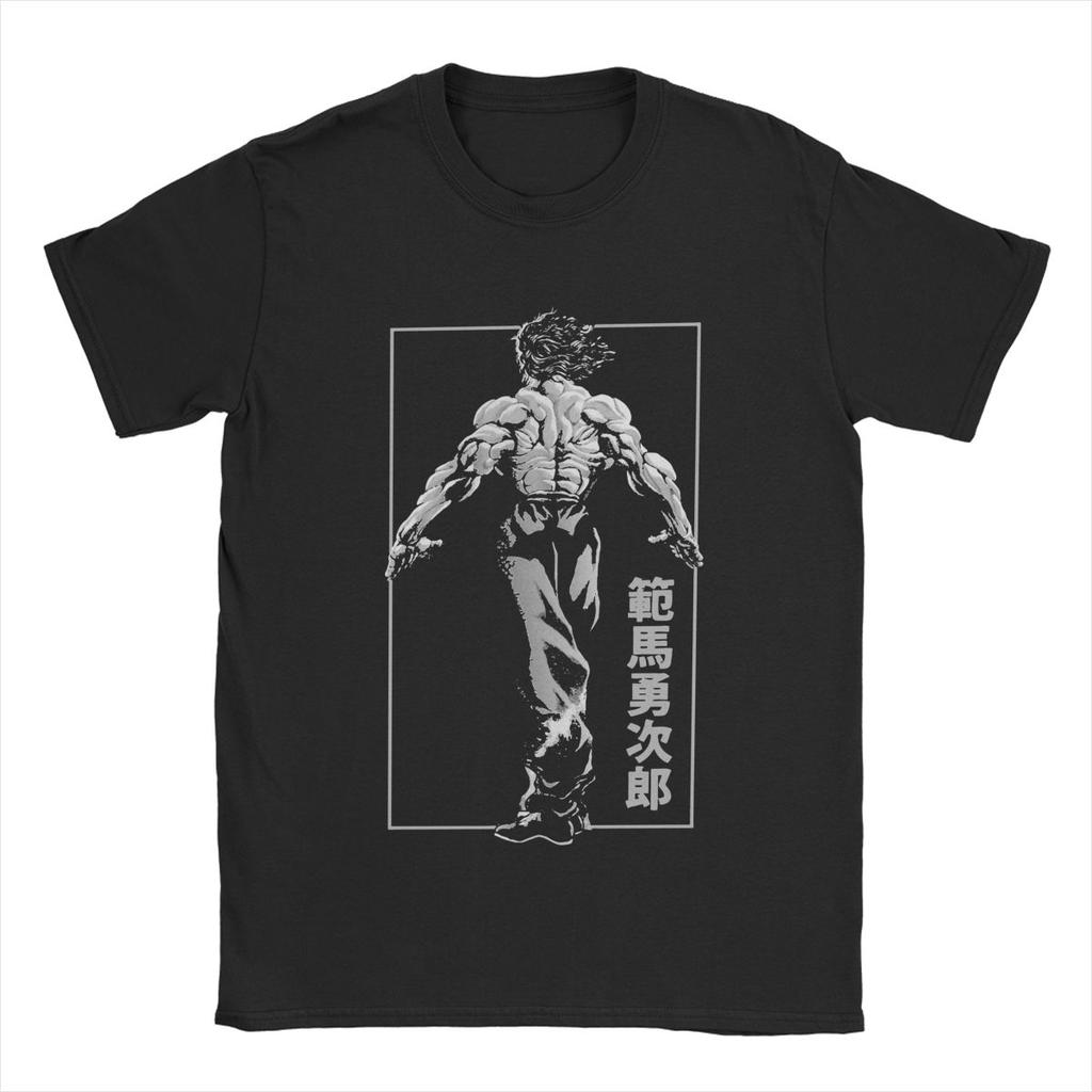 Men T-Shirts Anime Baki Cool 100% Cotton Tees Short Sleeve T Shirts O Neck Clothing Birthday Gift