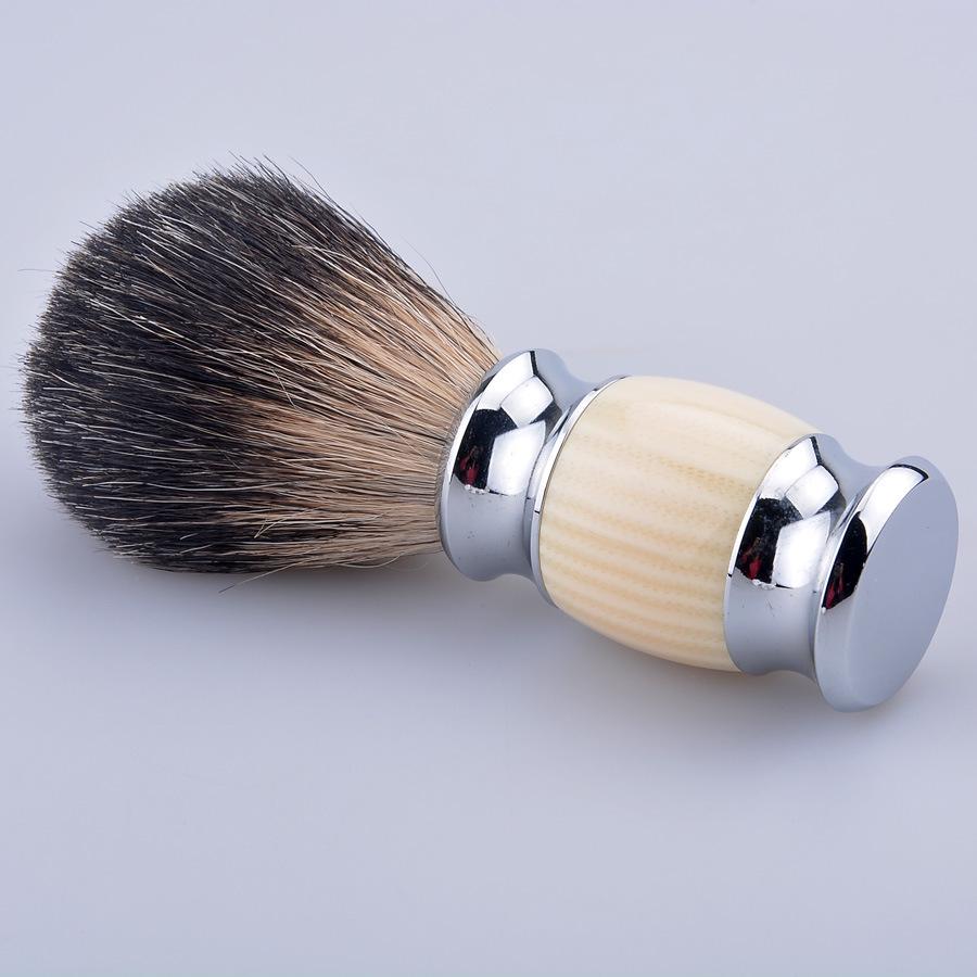 Beard Care Tool Set: Imitation Ivory Brush & Razor Stand