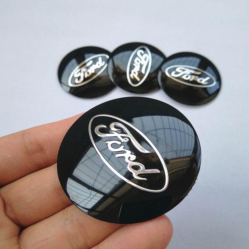 Stilvoll 4 Stück 56mm Auto Auto Radnabenkappe Emblem Aufkleber Für Ford Schwarz und Blau
