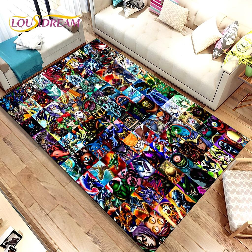 Yu-Gi-Oh MONSTER CARD Anime-Teppich, groß, Teppich für Wohnzimmer, Schlafzimmer, Sofa, Fußmatte, Dekoration, rutschfeste Bodenmatte für Kinder, 3D