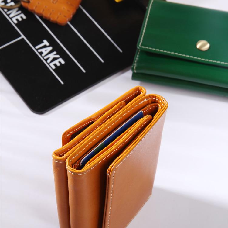 2025 Genuine Leather Mini Short Wallet - Trendy Unisex Ins Style