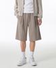 [Cooltandard] One-Pleat Bermuda Sweatpants [Grayish Beige]
