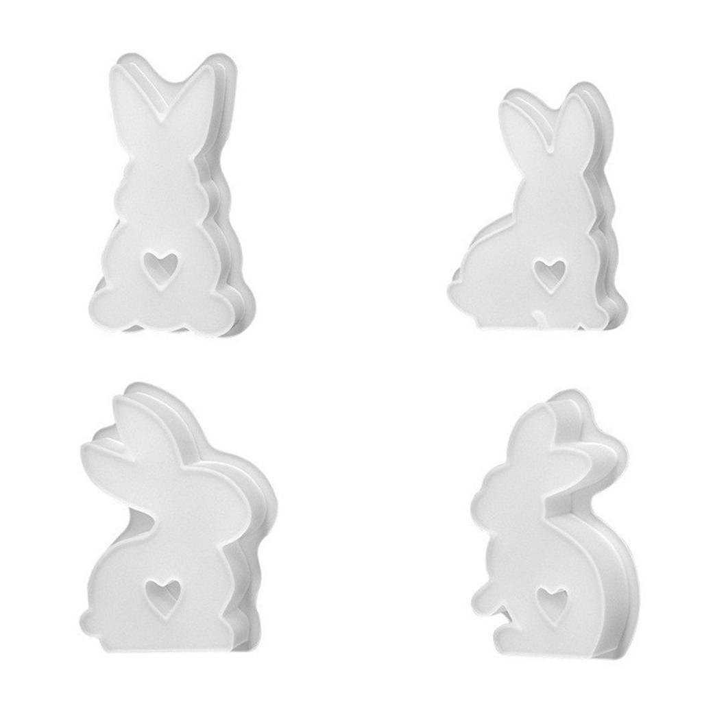 3D Heart Bunny Silicone Mold for Candle Making Soap Crafting Resin Casting Flexible Non-Stick Material Suitable for DIY Art Projects