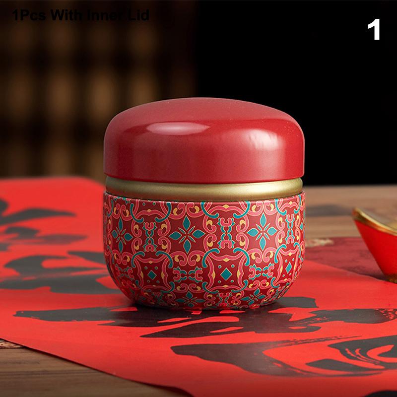 Tea Caddy Tea Box Containers Candle Cans Coffee Candy Snacks Sealed Iron Jars Floral Pattern Small Portable Storage Boxes