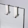 Silver Stainless Steel Double Side Hooks Punch Free Bathrobe Hanger Shower Door Hook  Bathroom