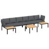 VidaXL Salon de jardin 5 pcs avec coussins noir aluminium, ensemble de canapés de jardin, ensemble de canapés de patio, 3283693