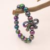 Colorful Acrylic Beaded Bracelet with Bowknot Charm for Girls