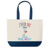Tote Bag - PLANETEE - I Can't Disc Golf - Blue Background - Cotton - 40 X 45 Cm