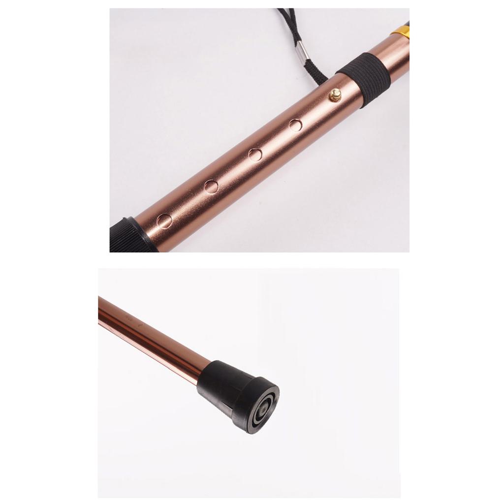 Folding Walking Stick Aluminum Alloy Crutches Non Slip Telescopic Crutches for Elderly Brown 82 92cm   32.3 36.2in