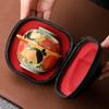 Dynasty Style Ceramic Travel Tea Set Kung Fu Portable Tea Pot with 2 Cups and Carry Bag For Outdoor Picnic Office Home Decor