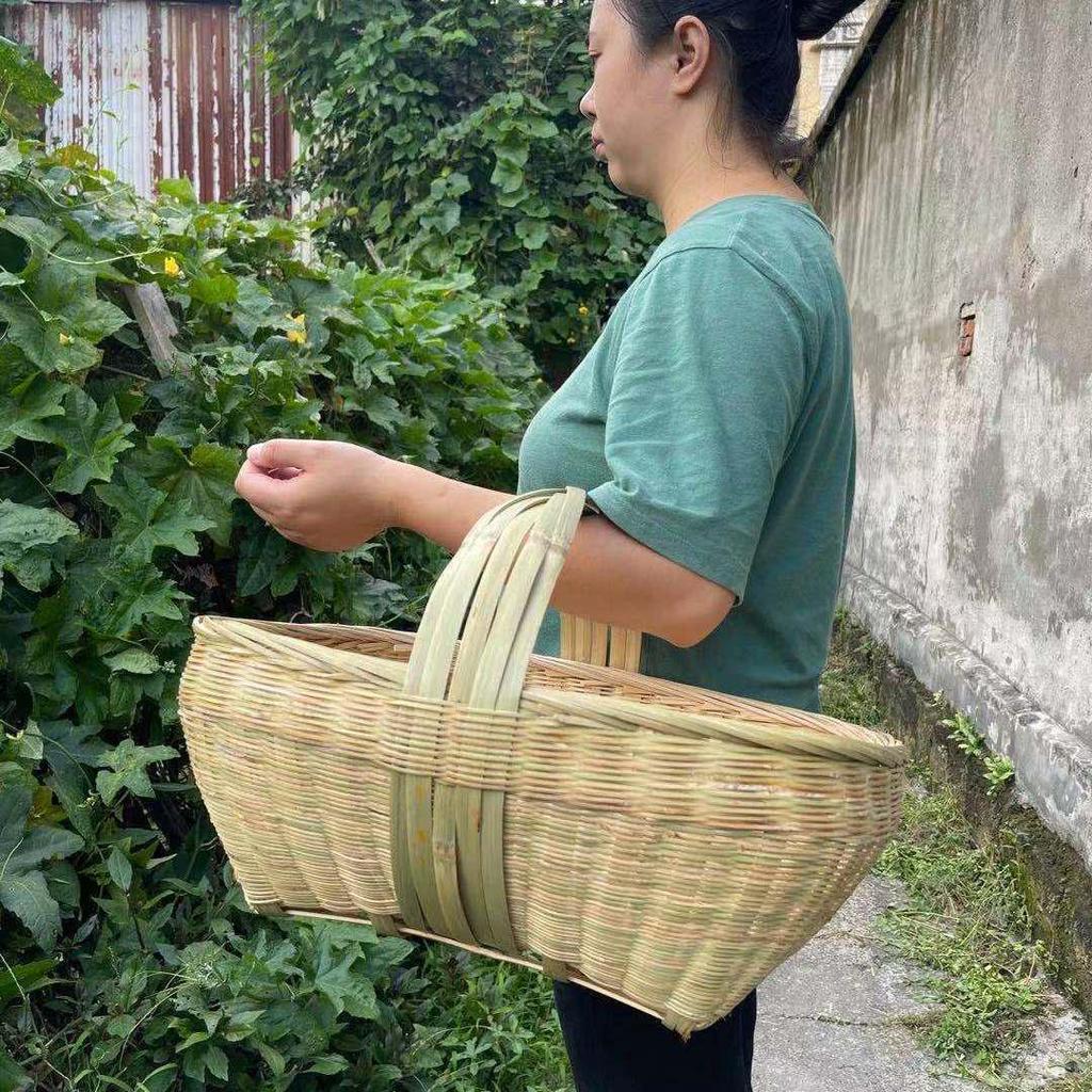 Handmade Bamboo Basket for Fruits, Vegetables, Eggs, and Storage