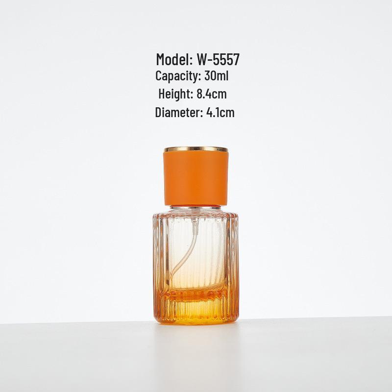 Colored Glass Perfume Bottle with Vertical Stripes - 30ml/50ml, Portable & Refillable Spray Bottle