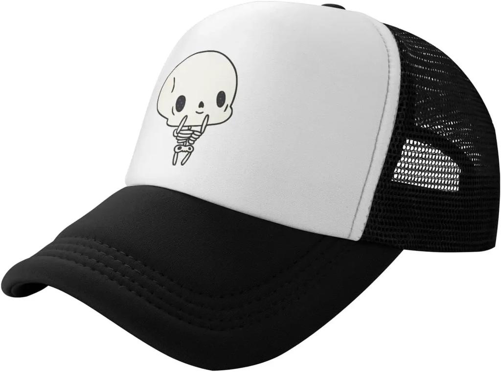 Mesh Dad Hat Adjustable Washed Cartoon Kawaii Cute Skeleton Baseball Dad Cap Funny Distressed Ball Trucker Cap