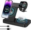 4-in-1 Wireless Charger - Compatible iPhone 14/13/12/11 - 15W Fast Charging - Foldable - Qi Certified