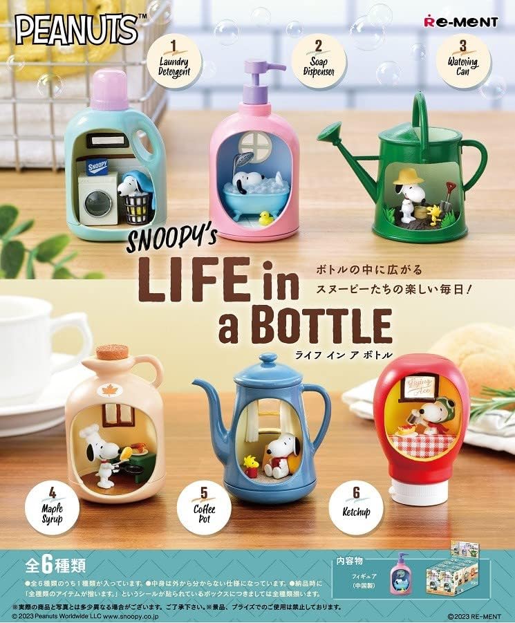 

Re-Ment PEANUTS SNOOPY S LIFE in a BOTTLE набор из 6 типов Япония НОВЫЙ