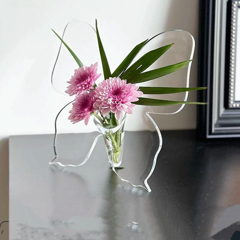 

Creative Butterfly Vase Flowers Pot Desk Decoration Flower Arrangement Butterfly Decorative Floral Vases Room Aesthetic Decor 220MM белый