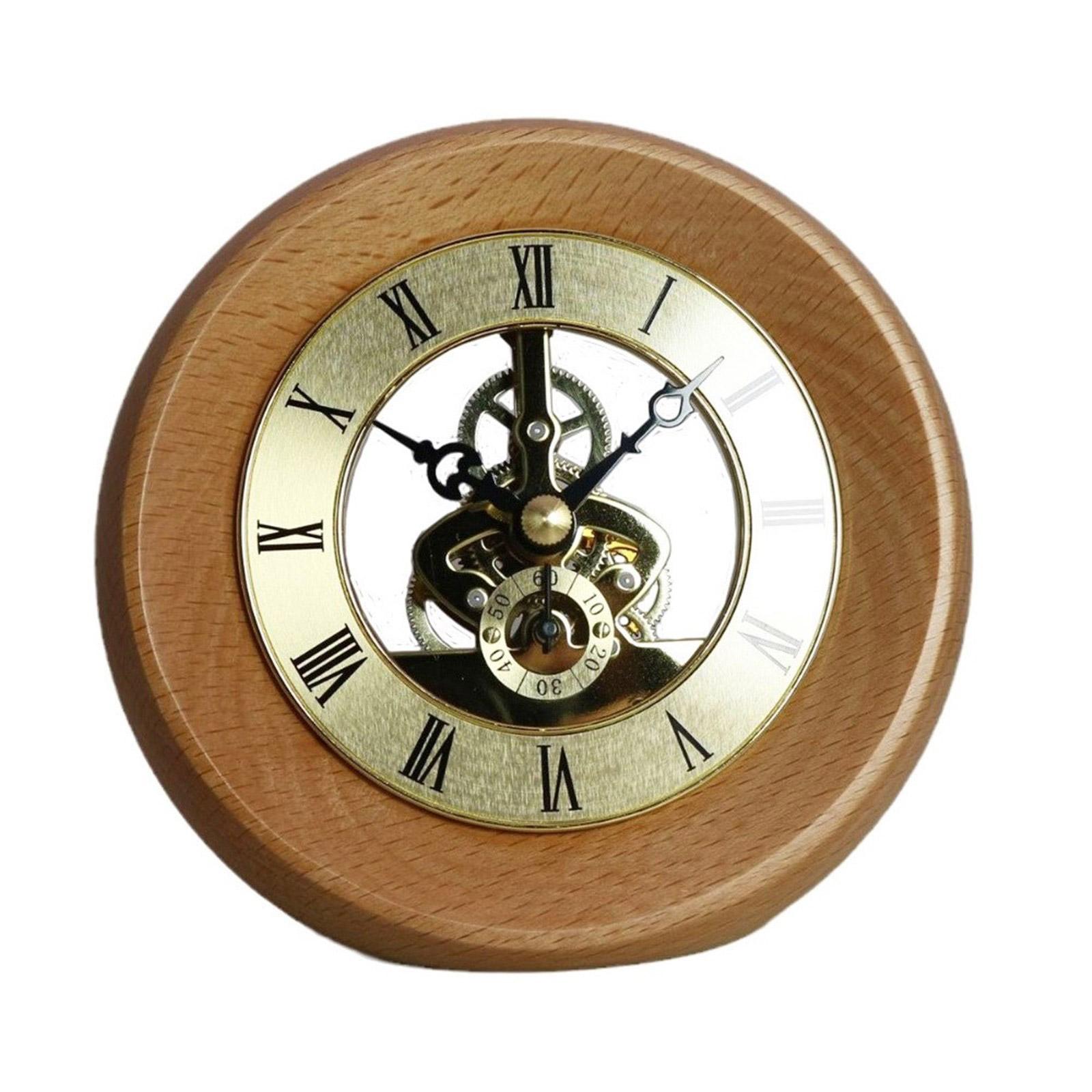 Retro Mechanical Clock, Metal Wall Clocks, Solid Wood Base, Copper Movement Decoration