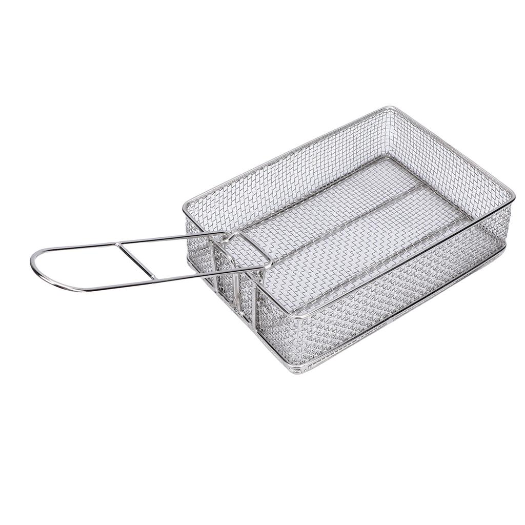 Fry Basket with Foldable Detachable Handle Multifunctional Stainless Steel Fine Mesh Frying Basket for Frying Food
